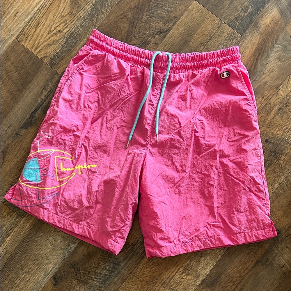 Champion Retro Lined Pink Athletic Swim Shorts